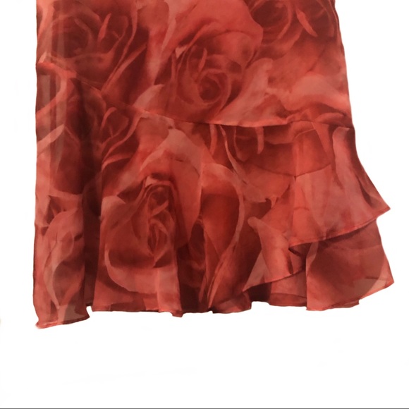 Vintage! Donna Ricco Rose Print Midi Dress Ruffle - Picture 4 of 8